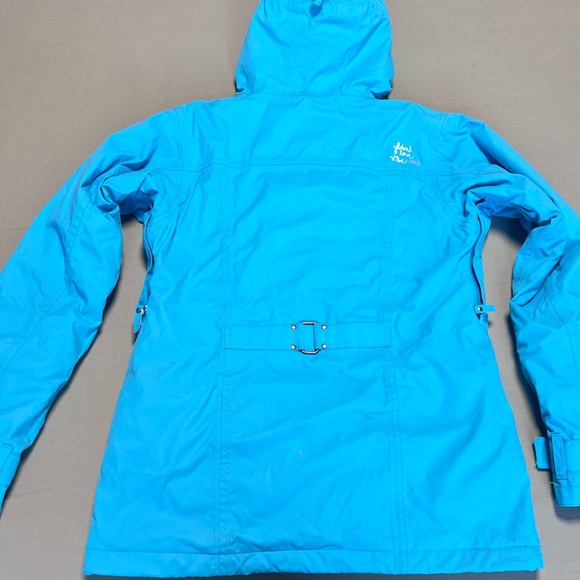 Betty Rides Women’s Snowboard Jacket Blue Hooded Insulated Snow Ski Coat Size M - Picture 11 of 16